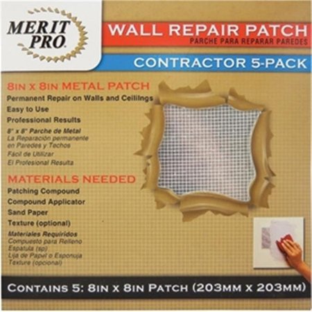 MERIT PRO Merit Pro 3225 8 x 8 in. Contractor Wall Repair Patch - 5 Pack 652270032252